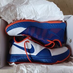 PG 4 Custom Basketball Nike Sneakers Size 14 White/Blue/Orange